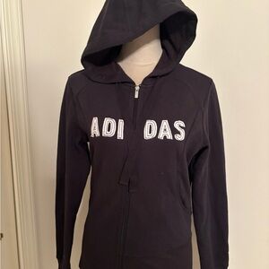 Adidas Women’s Black Hoodie Fleece Jacket